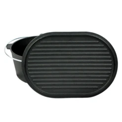 Valhal Outdoor Dutch Oven Ovaal 7.9 Quarts/ 9 Liter Met Grillplaat Zonder Pootjes -Barbecue Gereedschap Winkel image 1257