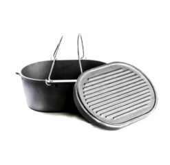 Valhal Outdoor Dutch Oven Ovaal 7.9 Quarts/ 9 Liter Met Grillplaat Zonder Pootjes -Barbecue Gereedschap Winkel image 1258