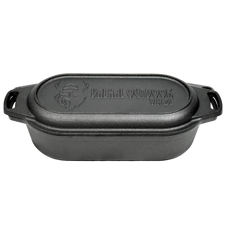 Valhal Outdoor Gietijzeren Dutch Oven Met Grill Deksel Ovaal 2 Liter 3 Valhal Outdoor Gietijzeren Dutch Oven Met Grill Deksel Ovaal 2 Liter