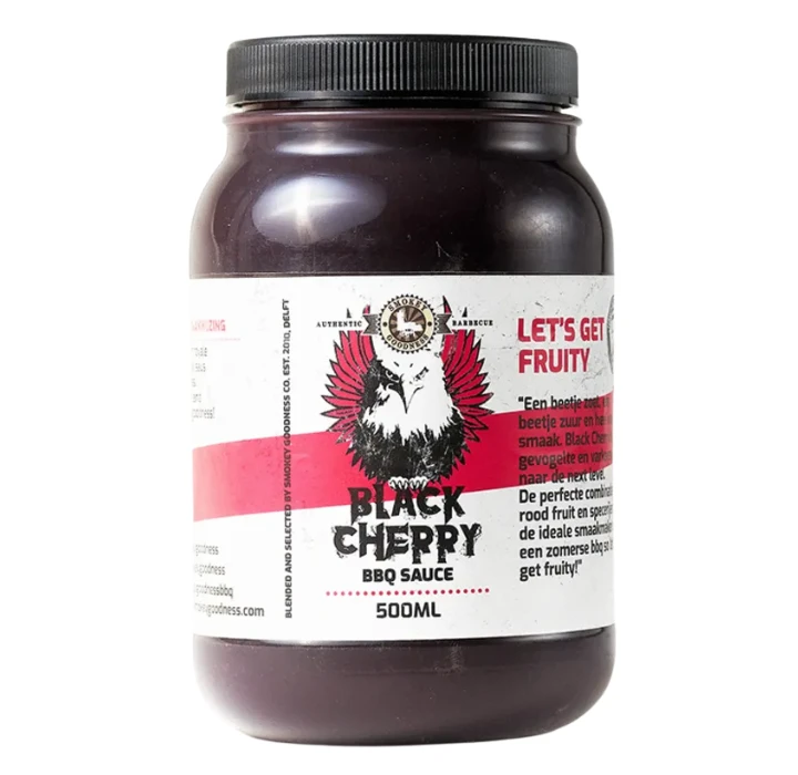 Smokey Goodness Black Cherry BBQ Saus 500 Ml 3 Smokey Goodness Black Cherry BBQ Saus 500 Ml