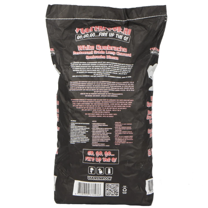Vuur&Rook White Quebracho Restaurant Grade Lump Charcoal 10 Kg 4 Vuur&Rook White Quebracho Restaurant Grade Lump Charcoal 10 Kg - Afbeelding 2
